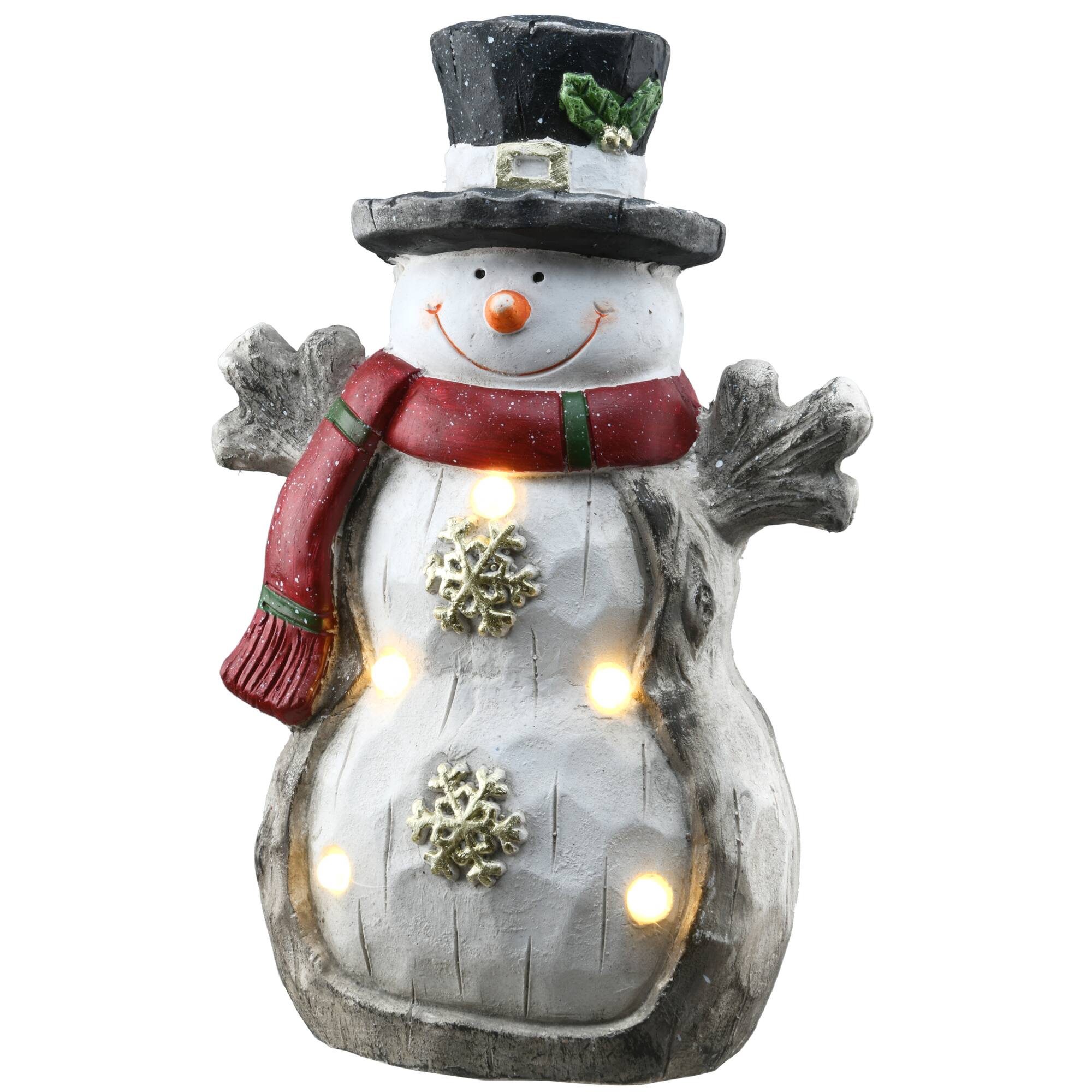16.5" Lighted Snowman Décor Piece